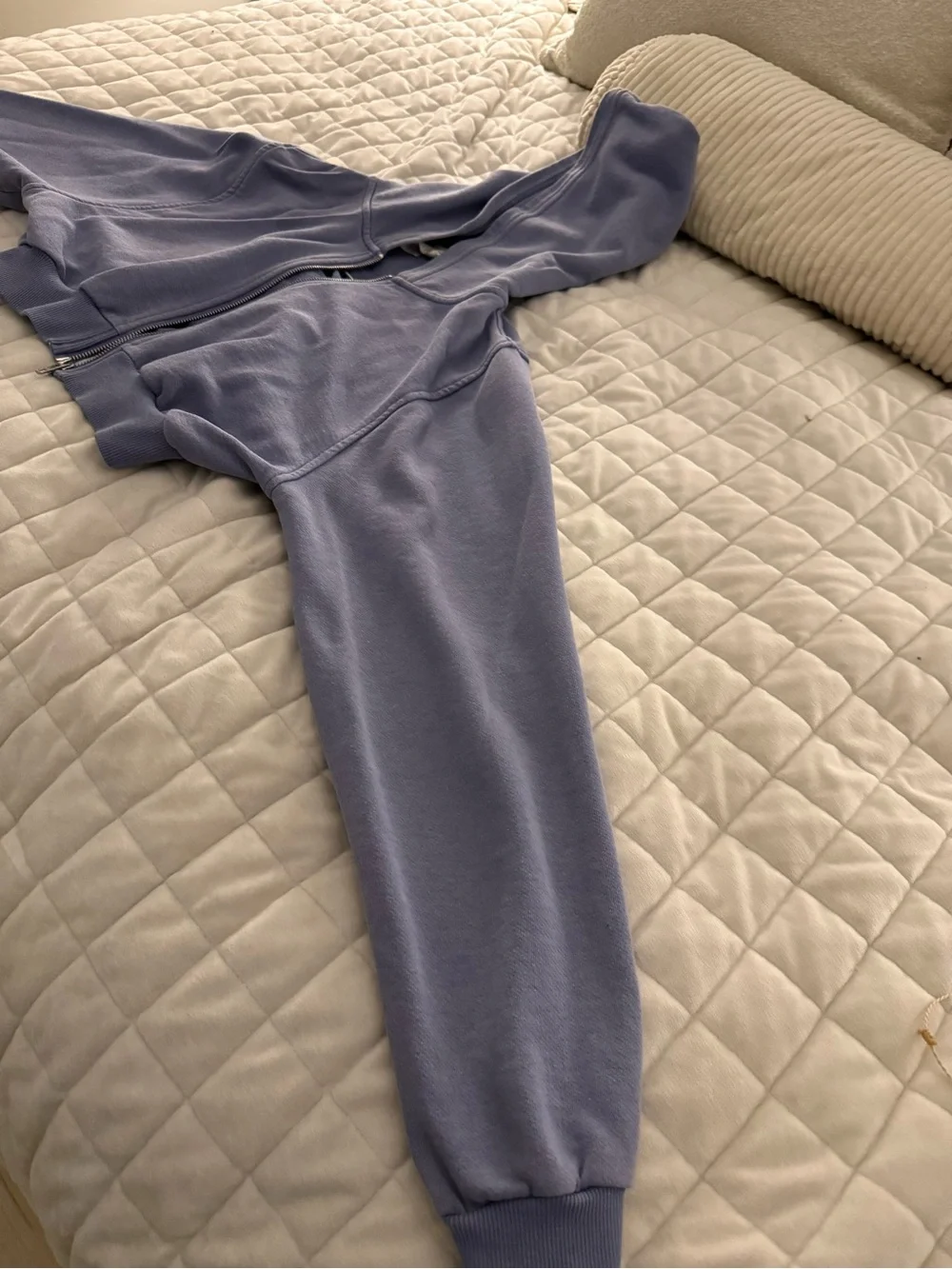 ALO Yoga Cropped Zip Hoodie in Purple XS